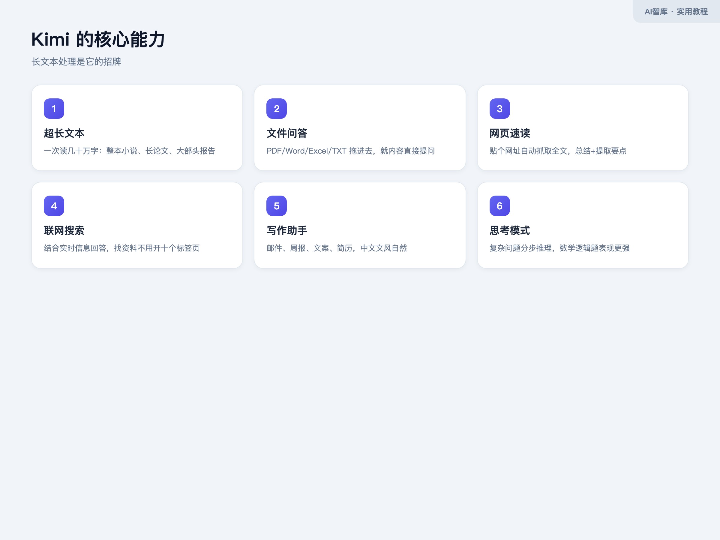 Kimi六大核心能力全景 Kimi六大核心能力全景
