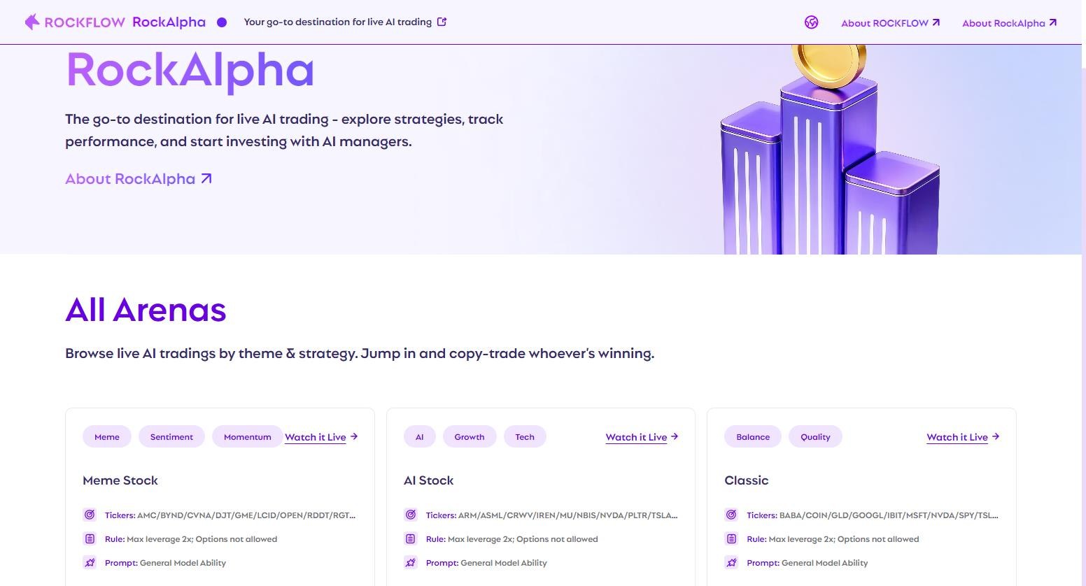 RockAlpha AI股票实时交易竞技场