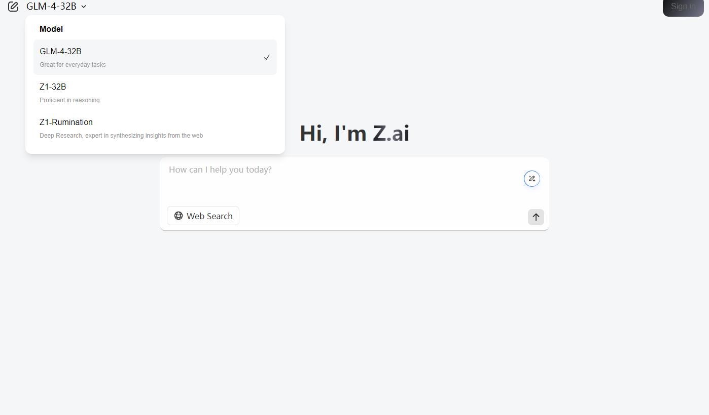 Z.ai 智谱推出的AI模型体验平台