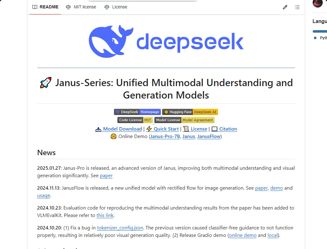 Janus Pro — DeepSeek开发的统一多模态理解与生成模型