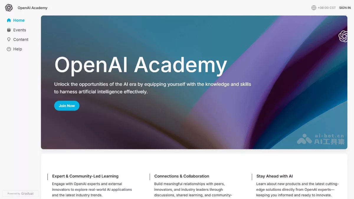 OpenAI Academy - OpenAI 推出的免费 AI 学习平台，覆盖普通小白到技术人员 | AI工具集 Logo
